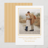 Frohe Weihnachten Foto-Collage Goldene Weihnachtsk Einladung (Vorne/Hinten)