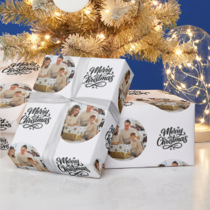 Frohe Weihnachten Foto-Collage personalisiert  Geschenkpapier