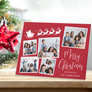 Frohe Weihnachten Foto Collage Santa Schlitten
