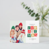 Frohe Weihnachten Foto Feiertag Gruß Postkarte (Stehend Vorderseite)