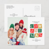 Frohe Weihnachten Foto Feiertag Gruß Postkarte (Vorne/Hinten)