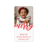 Frohe Weihnachten Foto Feiertagsadresse Adressaufkleber (Vorne)