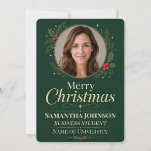 Frohe Weihnachten Foto Feiertagskarte für Studente