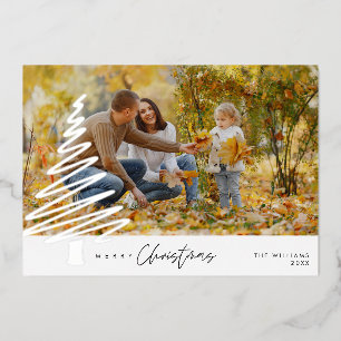 Frohe Weihnachten, Foto Foil Urlaubskarte Folien Feiertagskarte