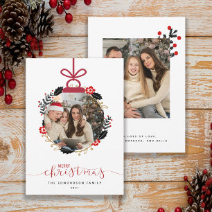 Frohe Weihnachten Foto Globus Ornament Karte