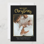 Frohe Weihnachten Foto Gold Foil Minimaler Urlaub (Vorderseite)