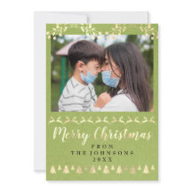 Frohe Weihnachten Foto Gold Smoky Blue Kraft Moder