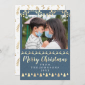 Frohe Weihnachten Foto Gold Smoky Blue Kraft Moder (Vorne/Hinten)