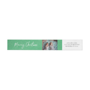 Frohe Weihnachten & Foto Green Snow Custom - White