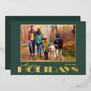 Frohe Weihnachten Foto in Gold Folien Feiertagskarte