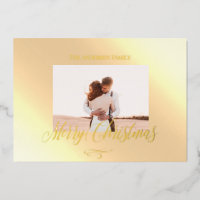 Frohe Weihnachten Foto Karten Echtes Folien Schrif