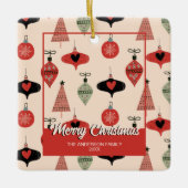 Frohe Weihnachten Foto Mitte des Jahrhunderts Mode Keramikornament (Vorderseite)