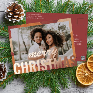 Frohe Weihnachten Foto Moderne Abstrakte Wasserfar Folien Feiertagspostkarte