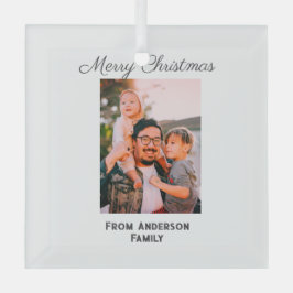 Frohe Weihnachten Foto moderne Liebe einfache Fami Ornament Aus Glas