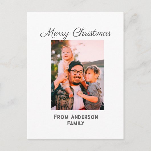 Frohe Weihnachten Foto moderne Liebe einfache Fami Postkarte (Vorderseite)