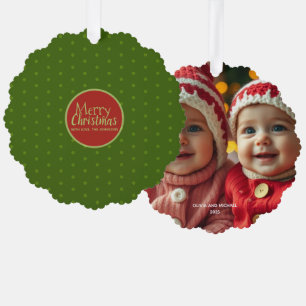 Frohe Weihnachten Foto Papier Ornament Card hinzuf Karte