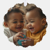 Frohe Weihnachten Foto Papier Ornament Card hinzuf Karte (Rückseite)