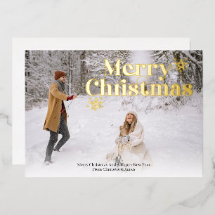 Frohe Weihnachten Foto personalisiert Folien Feiertagskarte