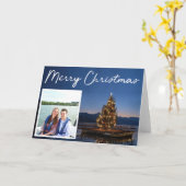 Frohe Weihnachten- Foto-Rahmen Karte (Gelbe Blume)