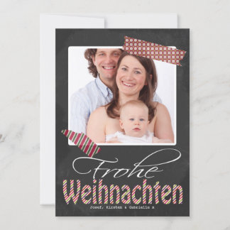 Frohe Weihnachten-Foto-Rahmen und Imitat-Band Feiertagskarte
