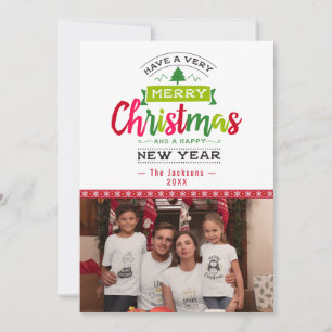 Frohe Weihnachten Foto Schneeflocke Band Typograf