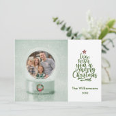 Frohe Weihnachten Foto Snow Globe Weihnachten Karte (Stehend Vorderseite)