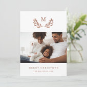 Frohe Weihnachten | Foto und Imitate Rose Gold Kra (Stehend Vorderseite)