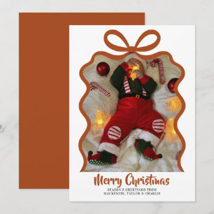 Frohe Weihnachten Foto und Schleife Personalisiert