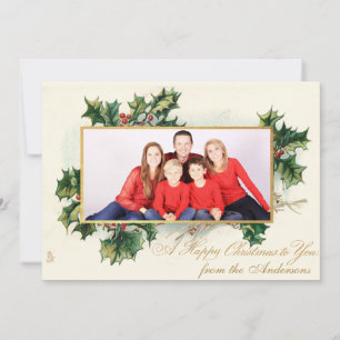 Frohe Weihnachten Foto Vintage Stechpalme & Kallig