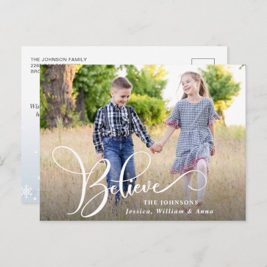 Frohe Weihnachten FOTO Weihnachten Gruß Urlaub Postkarte (Vorne/Hinten)