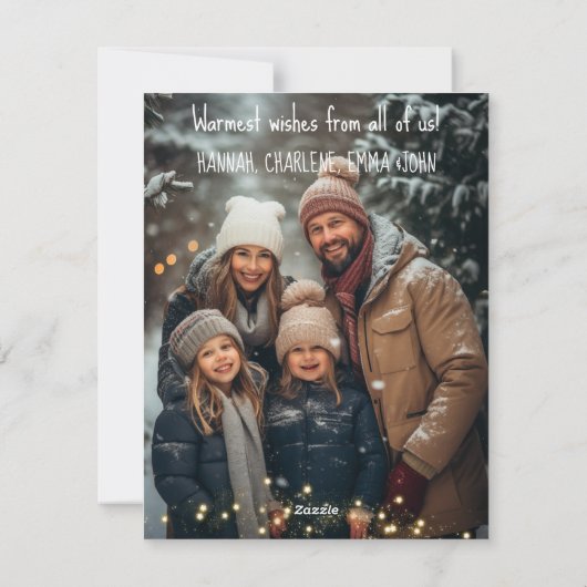 Frohe Weihnachten Foto Winter Rabbit Weihnachten (Rückseite)