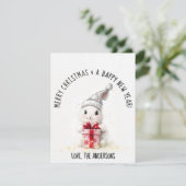 Frohe Weihnachten Foto Winter Rabbit Weihnachten (Stehend Vorderseite)
