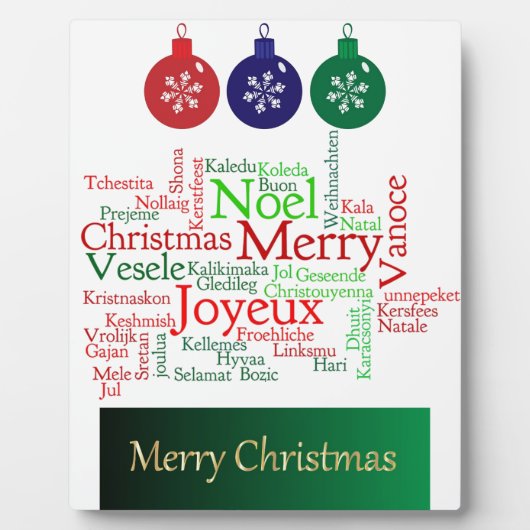 Frohe Weihnachten Fotoplatte (Vorderseite)