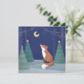 Frohe Weihnachten: Fox Illustration Art Einladung (Stehend Vorderseite)