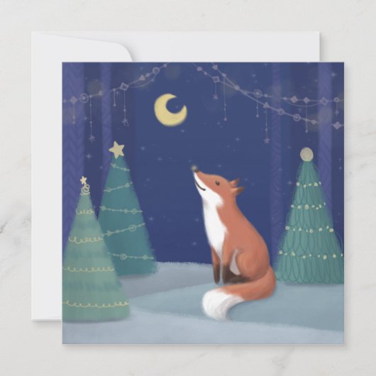Frohe Weihnachten: Fox Illustration Art Feiertagskarte (Vorderseite)