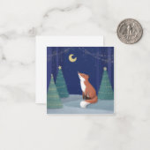Frohe Weihnachten: Fox Illustration Art Mitteilungskarte (Vorderseite/Rückseite Beispiel)