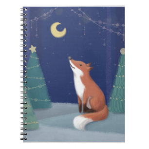 Frohe Weihnachten: Fox Illustration Art Notizblock