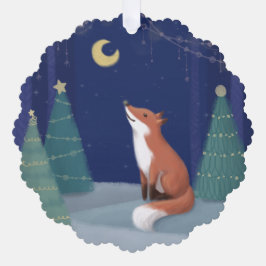 Frohe Weihnachten: Fox Illustration Art Ornament Karte