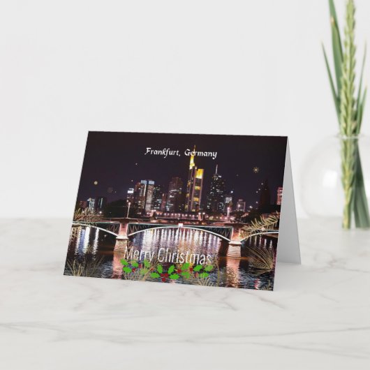 Frohe Weihnachten, Frankfurt, Deutschland Karte (Vorderseite)