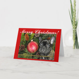 Frohe Weihnachten Französisch Bulldog Grußkarte