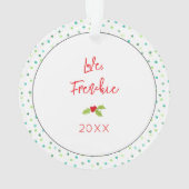 Frohe Weihnachten Französisch Bulldog Wreath Holly Ornament (Rückseite)