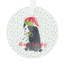 Frohe Weihnachten Französisch Bulldog Wreath Holly