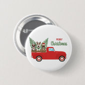 Frohe Weihnachten Französisch Bulldogs Red Lieferw Button (Vorne & Hinten)