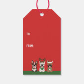 Frohe Weihnachten Französisch Bulldogs Red Lieferw Geschenkanhänger (Rückseite)