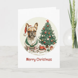 Frohe Weihnachten Französische Bulldogge Elf Hund