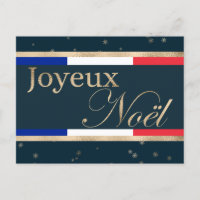 Frohe Weihnachten Französische Flagge auf Blau Wei