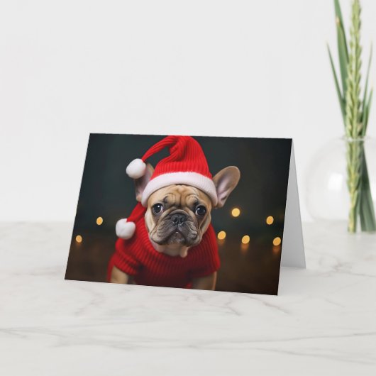 Frohe Weihnachten Französischer Bulldog (Vorderseite)
