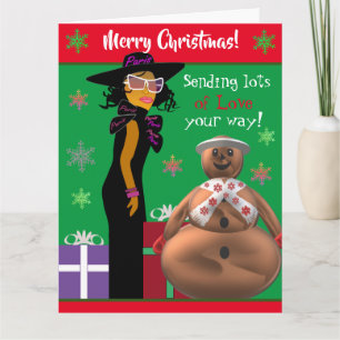 Frohe Weihnachten Frauen Afroamerikanische Weihnac Karte