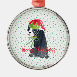 Frohe Weihnachten French Bulldog Holly Hat Festive Ornament Aus Metall