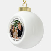 Frohe Weihnachten Fresh Modern Style Family Foto Keramik Kugel-Ornament (Rechts)